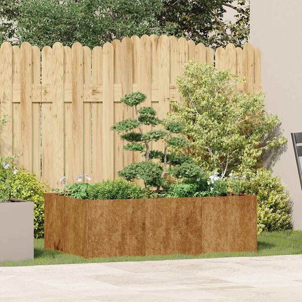 vidaXL Planteringsk&auml;rl rostig 120x80x40 cm v&auml;derbest&auml;ndigt st&aring;l