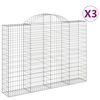 vidaXL Gabioner b&aring;gformade 3 st 200x30x140/160 cm galvaniserat j&auml;rn