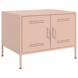 vidaXL Soffbord rosa 68x50x50,5 cm st&aring;l