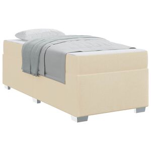 vidaXL S&auml;ngram med madrass Kr&auml;m 80 x 200 cm tyg