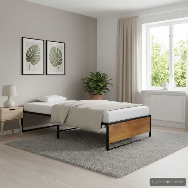 vidaXL Sängram svart metall 100x200 cm