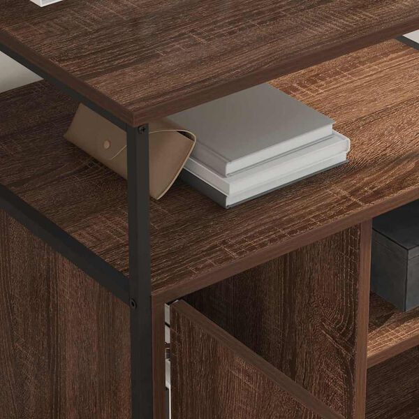 vidaXL Sk&aring;p med laddstation Brun Ek 61 x 46 x 67 cm Konstruerat tr&auml;