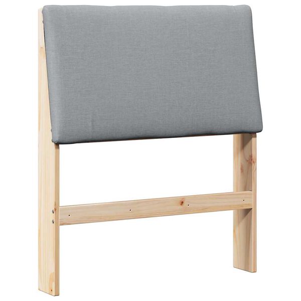vidaXL Klädd sänggavel Ljusgrå 75 cm Massiv furu