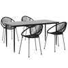 vidaXL Matgrupp för trädgården 5 delar svart PVC-rotting