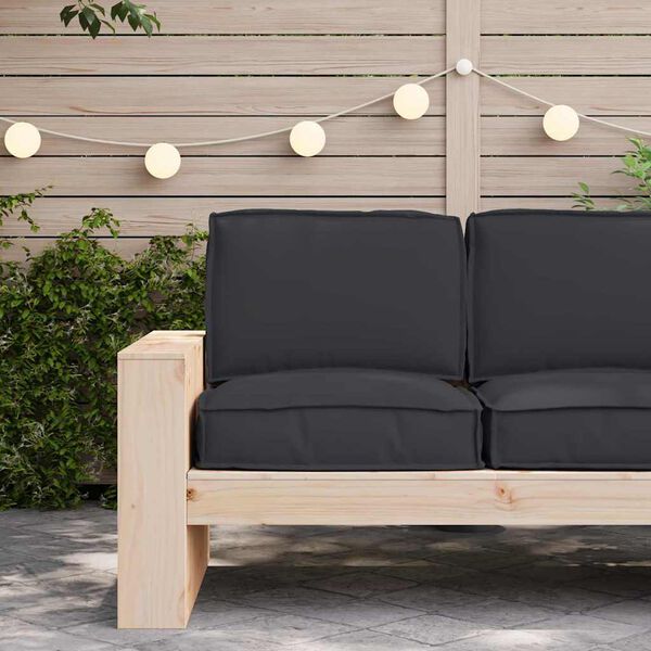 vidaXL Pallkuddset 2 pcs Svart Oxford Tyg