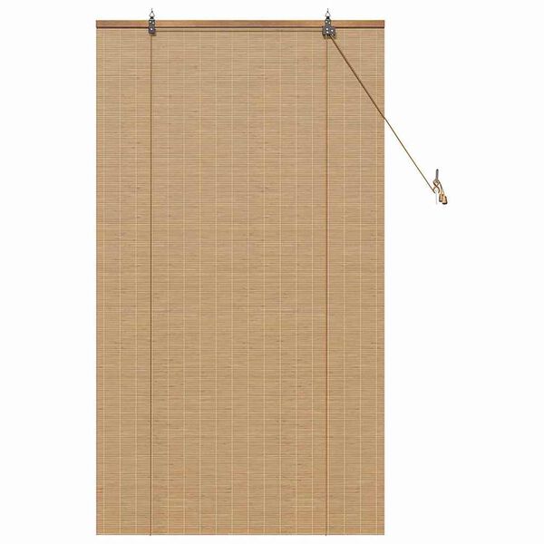 vidaXL Rullgardin med gardiner Brun 90 x 160 cm Bambu