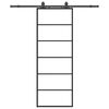 vidaXL Skjutd&ouml;rr med beslag svart 76x205 cm ESG-glas