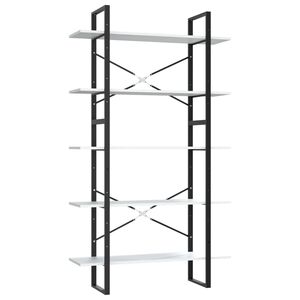 vidaXL Bokhylla 5 hyllplan vit 100x30x175 cm konstruerat tr&auml;