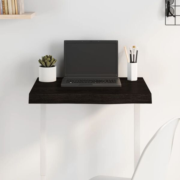 vidaXL Bordsskiva m&ouml;rkbrun 60x40x(2-6) cm behandlad massiv ek