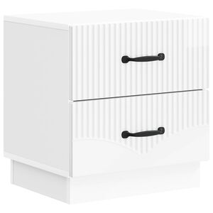 vidaXL Nattduksbord Vit h&ouml;gglans 43 x 34,5 x 44,5 cm Konstruerat tr&auml;