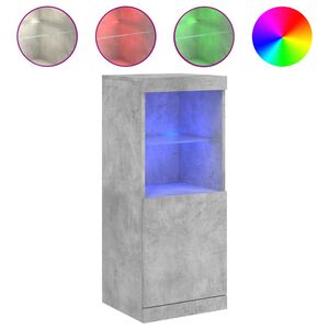 vidaXL Sk&auml;nk med LED-belysning betonggr&aring; 41x37x100 cm