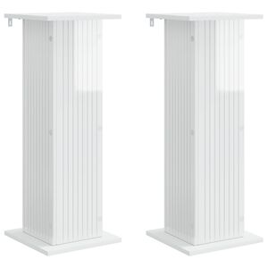 vidaXL V&auml;xtst&auml;ll 2 st Vit h&ouml;gglans 30,5 x 30 x 80,5 cm Konstruerat tr&auml;