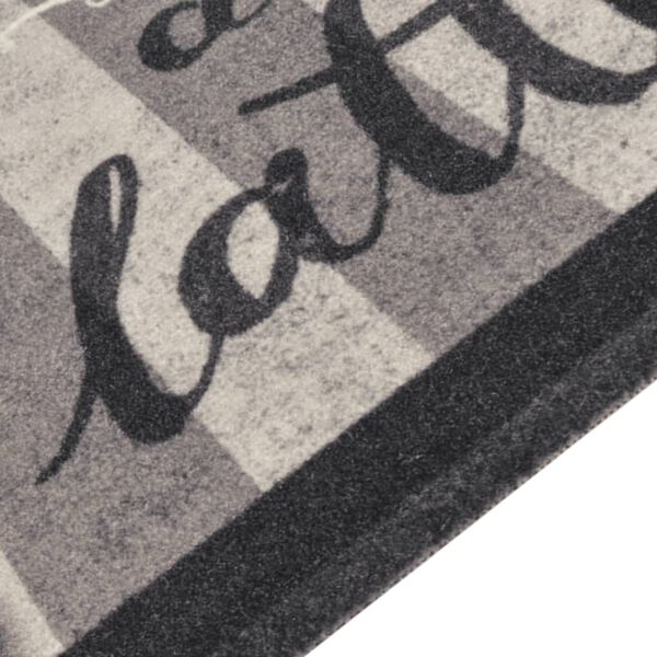 vidaXL Köksmatta maskintvättbar kaffe svart 60x300 cm sammet