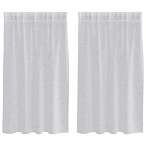 vidaXL Voile Gardin med gardiner 2 pcs Ljusgrå 140 x 140 cm Polyester