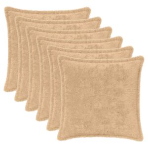 vidaXL Kudd&ouml;verdrag 6 st HOUTEN Gr&auml;ddvit 30 x 30 cm Faux Kaninp&auml;ls