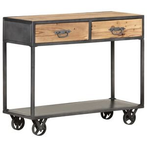 vidaXL Avlastningsbord 90x35x74 cm massivt &aring;tervunnet tr&auml;