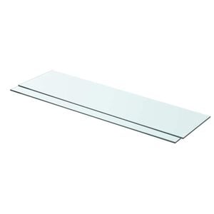 vidaXL Hyllplan 2 st glas genomskinlig 80x20 cm