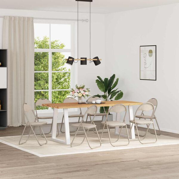 vidaXL F&auml;llstol 8 pcs Sand 48 x 43,5 x 81 cm Konstl&auml;der