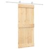 vidaXL Skjutd&ouml;rr Naturlig och vit 85 x 210 cm Massiv furutr&auml;d&ouml;rr