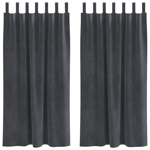 vidaXL Mörkläggningsgardiner 2 pcs Ljusgrå 140 x 175 cm Sammet