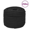 vidaXL B&aring;tlina helsvart 14 mm 250 m polypropen