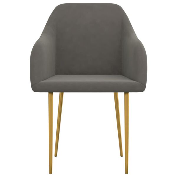 vidaXL Matstolar 2 st m&ouml;rkgr&aring; sammet