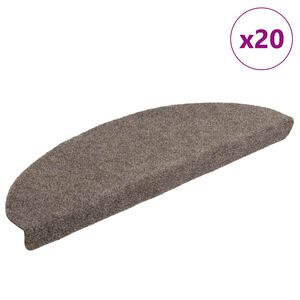 vidaXL Trappmattor sj&auml;lvh&auml;ftande 20 st 65x21x4 cm beige halvrunda stora