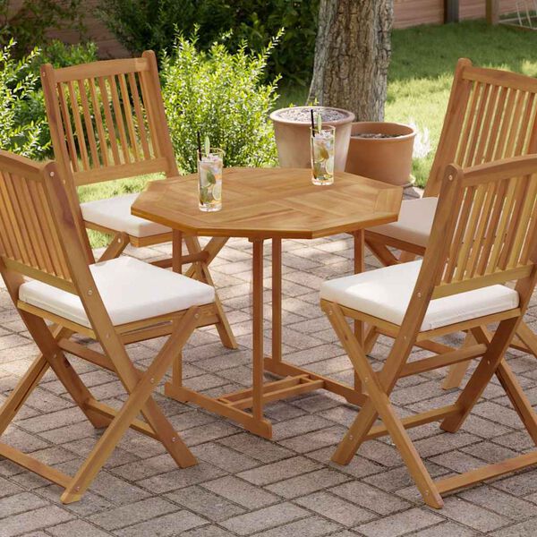 vidaXL Bordsskiva 80x80x2,5 cm åttakantig massiv teak