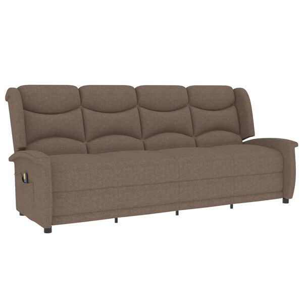 vidaXL Massagefåtölj 4-sits taupe tyg
