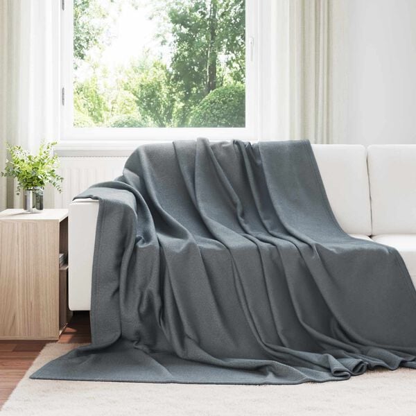 vidaXL Filtar 6 pcs M&ouml;rkgr&aring; 270 x 240 cm Fleece