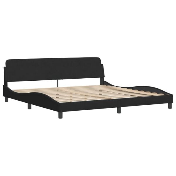 vidaXL Bed Frame without Mattress Black 200x200 cm Velvet