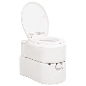 vidaXL Inbyggd campingtoalett vit 24+17 L HDPE & PP
