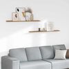 vidaXL V&auml;gg hylla med hylla 2 pcs Brun 115 x 9 x 3 cm Konstruerat tr&auml;