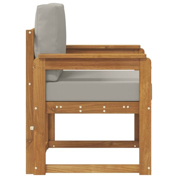 vidaXL Utomhussoffa Massivt akaciatr&auml; och polyester Naturlig