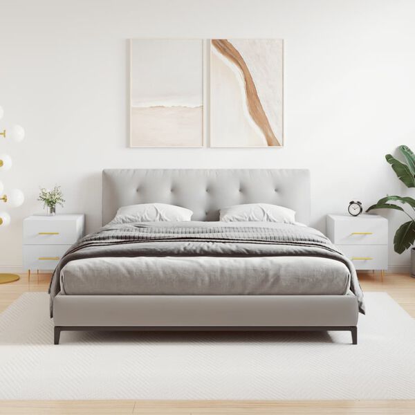 vidaXL S&auml;ngbord 2 st vit 40x35x47,5 cm konstruerat tr&auml;