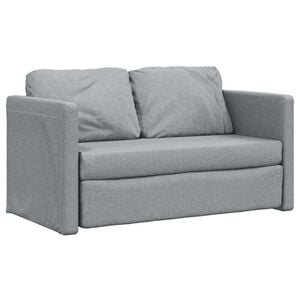 vidaXL Golvb&auml;ddsoffa 2-i-1 ljusgr&aring; 112x174x55 cm tyg