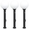 vidaXL Pollare med sensor och uttag 3 st 80 cm svart IP44
