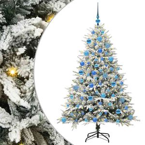 vidaXL Konstgjord F&ouml;rbelyst Julgran med Bollsats Gr&ouml;n 180 cm