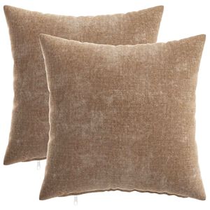 vidaXL Kudd&ouml;verdrag 2 st HEERLEN Brun 35 x 35 cm Chenilletyg