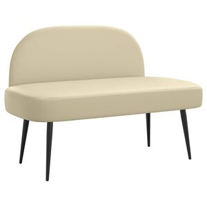 vidaXL Kl&auml;dd b&auml;nk med ryggst&ouml;d Gr&auml;ddvit 110 x 60 x 76 cm Konstl&auml;der