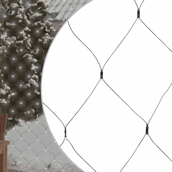 vidaXL Ljusnät kallvit 3x3 m 306 LED inne/ute