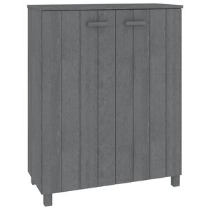 vidaXL Skosk&aring;p HAMAR m&ouml;rkgr&aring; 85x40x108 cm massiv furu