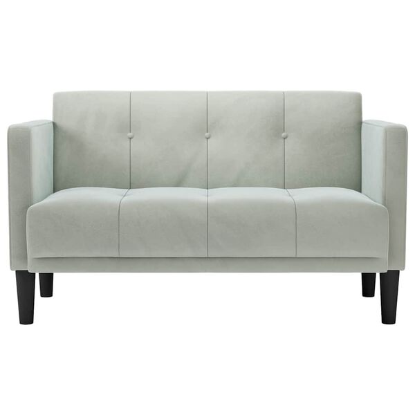 vidaXL Loveseat soffa ljusgr&aring; 111 cm sammet