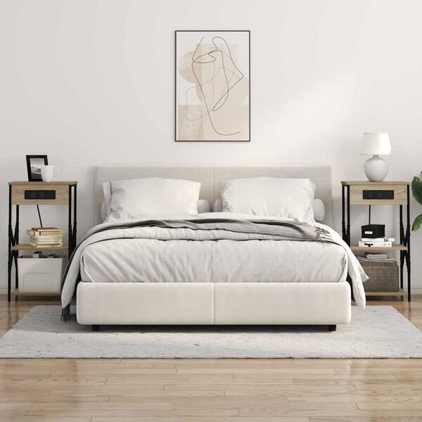 vidaXL Nattduksbord Sonoma-ek 41 x 31 x 76 cm Konstruerat tr&auml;