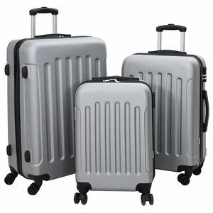 vidaXL Resv&auml;ska med l&aring;s 3 st Silver 50 x 31 x 78 cm ABS Plast