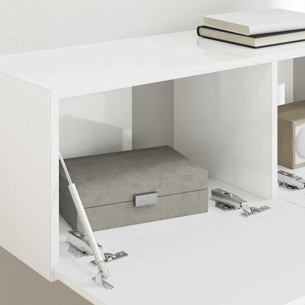 vidaXL TV V&auml;gghylla V&auml;ggmonterad 2 pcs Glansig Vit 98 x 31 x 29,5 cm