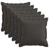 vidaXL Kudd&ouml;verdrag 6 st HOUTEN M&ouml;rkgr&aring; 30 x 30 cm Faux Linne