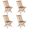 vidaXL F&auml;llbar Tr&auml;dg&aring;rdsstol 4 pcs Naturlig Massivt teaktr&auml;