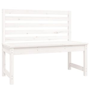 vidaXL Tr&auml;dg&aring;rdsb&auml;nk vit 109 cm massiv furu