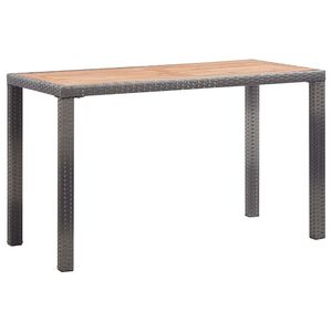 vidaXL Tr&auml;dg&aring;rdsbord antracit och brun 123x60x74 cm massivt akaciatr&auml;